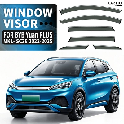 Window Visor, Rain shield - standard-packing-without-logo-6pcsbyd-yuan-plusmk1-sc2e-2022-2025pcwith-bright-strip-rain-shield