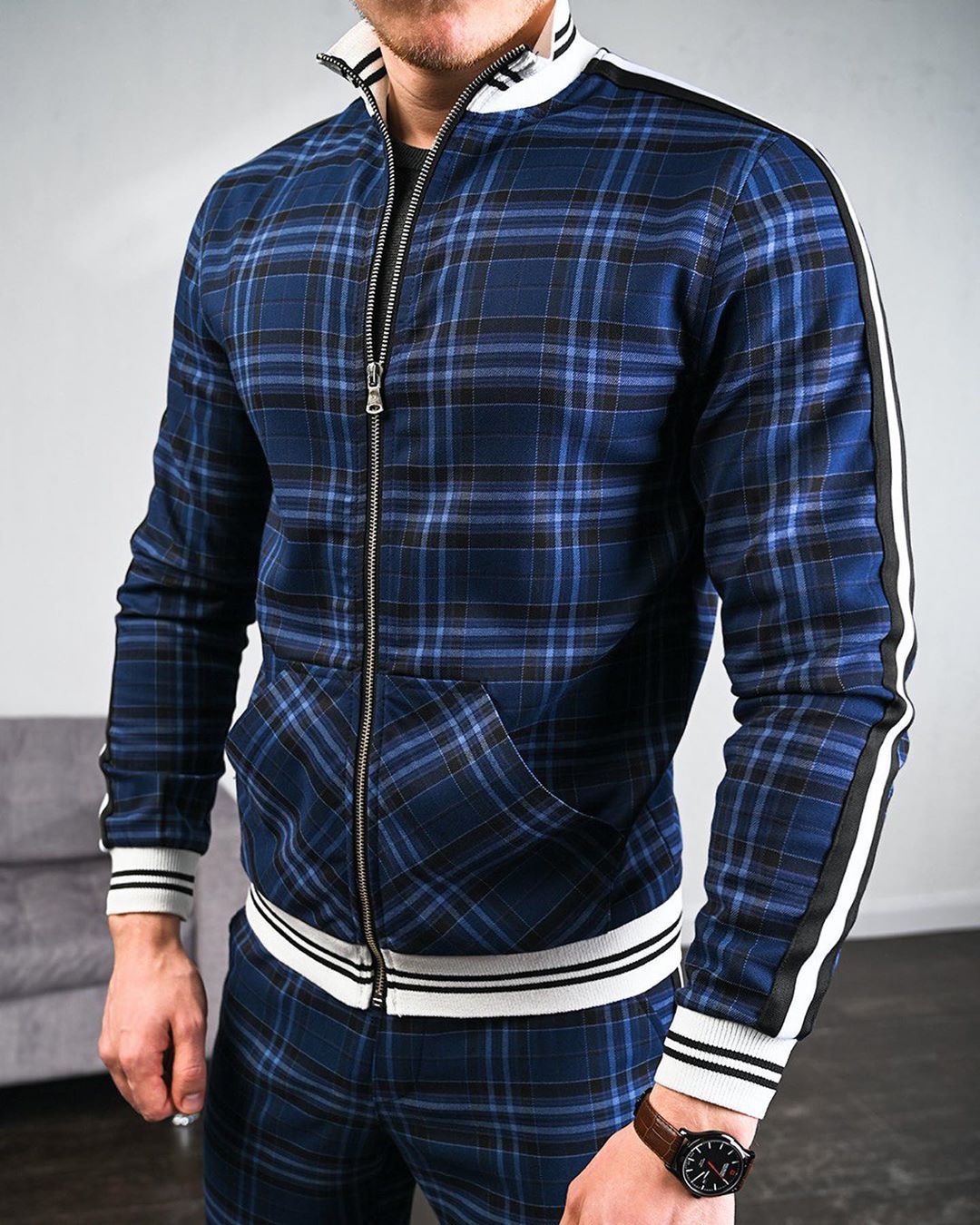 Completo sportivo uomo tuta due pezzi moda casual maschile_voghion.com