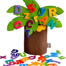 不织布免裁立体树字母粘贴卡通复活节站立树拼插花朵水果树材料包