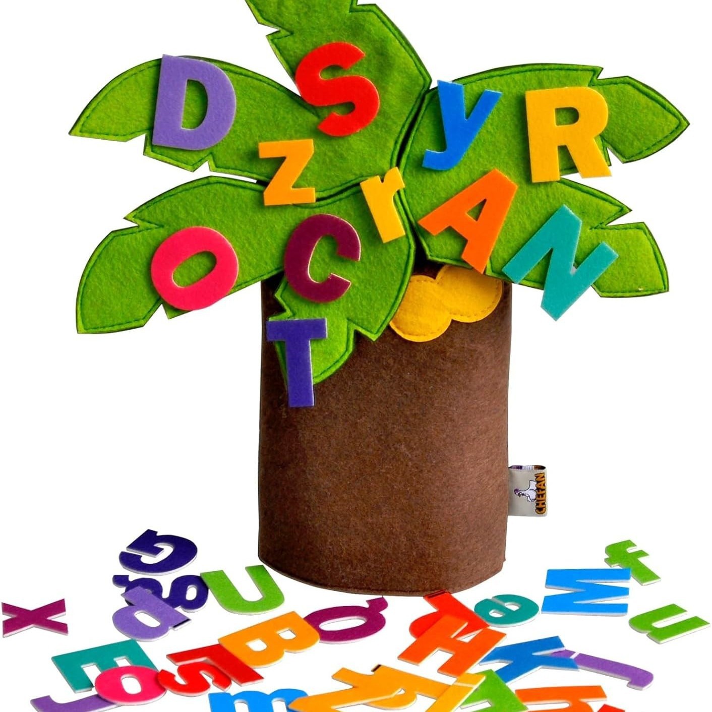 不织布免裁立体树字母粘贴卡通复活节站立树拼插花朵水果树材料包