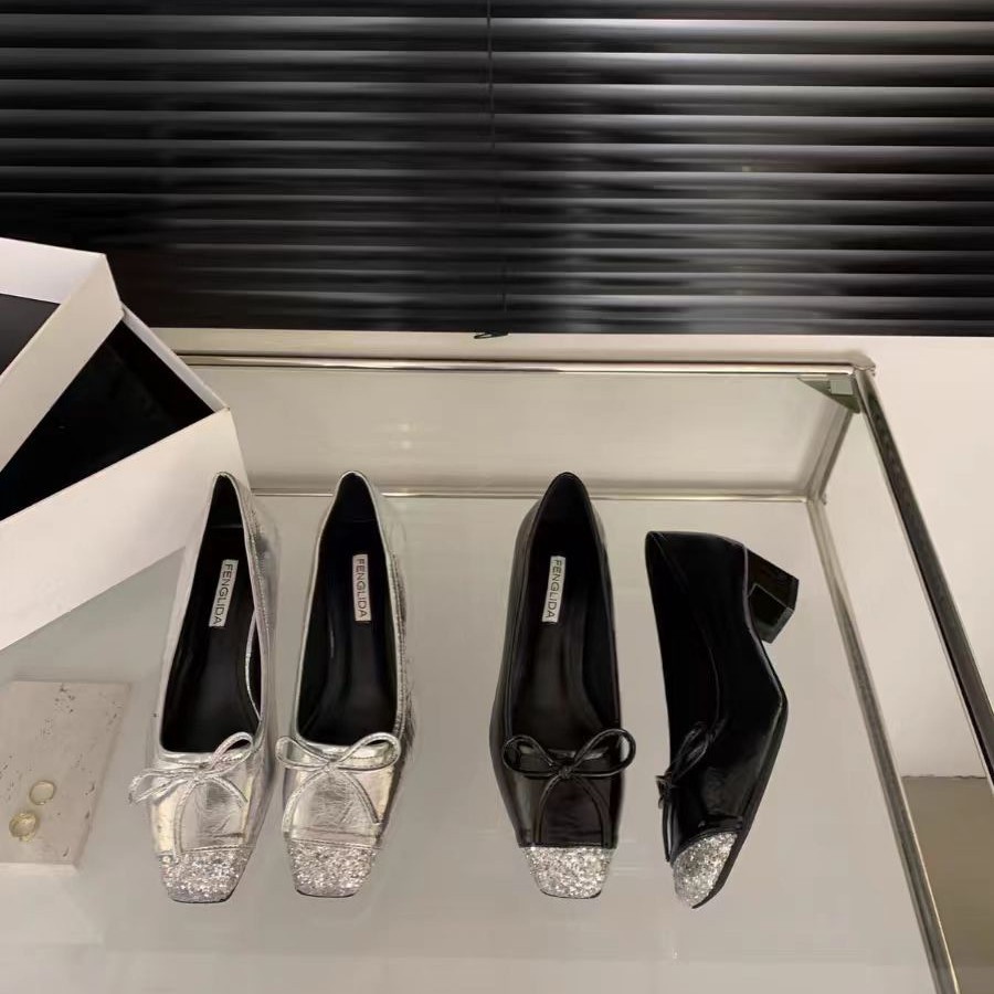 High-End Square-Toe Shallow Mouth Single Shoes For Women, Spring And Autumn New Korean Style French Elegant Evening_vogvips.com