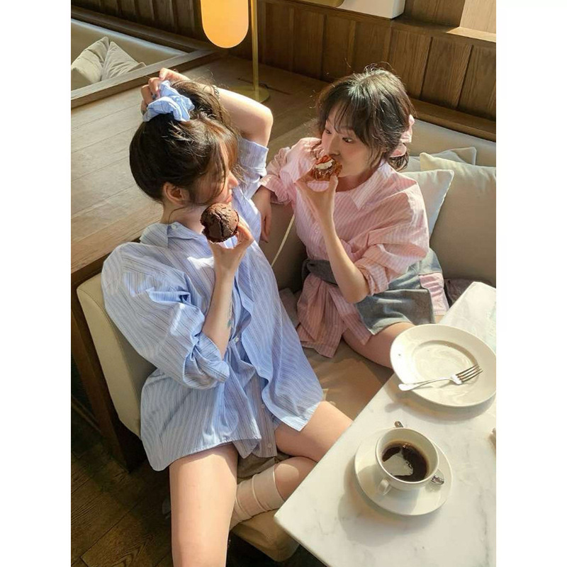 2025 Spring New Korean Designer Gro*E Pink Long-Sleeved Shirt Loose Casual Shirt Top Jacket