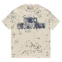 新しいルーズサマーカジュアルベビーブレスレタープリントトレンディブランドメンズとレディーストレンディ半袖Tシャツトップラウンドネック
