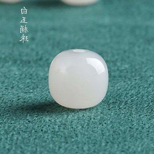 Xinjiang Hetian Jade Old Type Beads White Jade Scattered Beads Single Beads Barrel Beads Jade Bracelet Jade Beads Bracelet with Beads