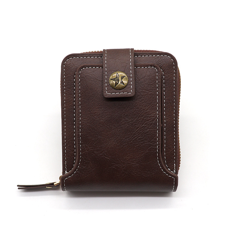 Bolso de tarjetas de hombre de alta calidad, gran capacidad multifuncional, porta tarjetas de tarjetas, cartera corta retro, bolsa de cambio de tarjetas