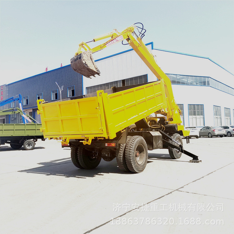 轮式四驱随车挖掘机 沙土地工作随车挖 四不像履带随车挖厂家