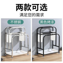 厨房落地置物架不锈钢刀架子加厚台面锅盖架多功能刀具收纳菜板架