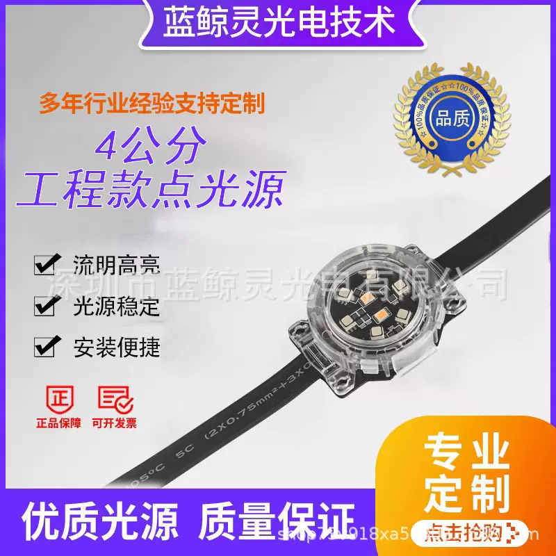 工程款RGBW4公分LED防水点光源像素灯楼体亮化工程外控装饰灯