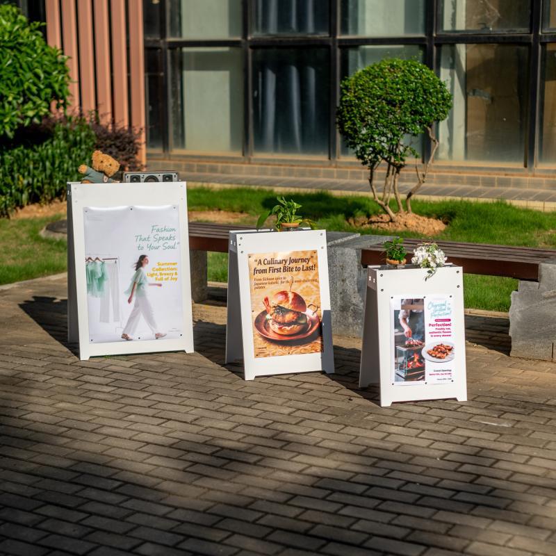 户外防风铁质双面宣传海报架可移动置物水牌宣传落地奶茶广告立牌