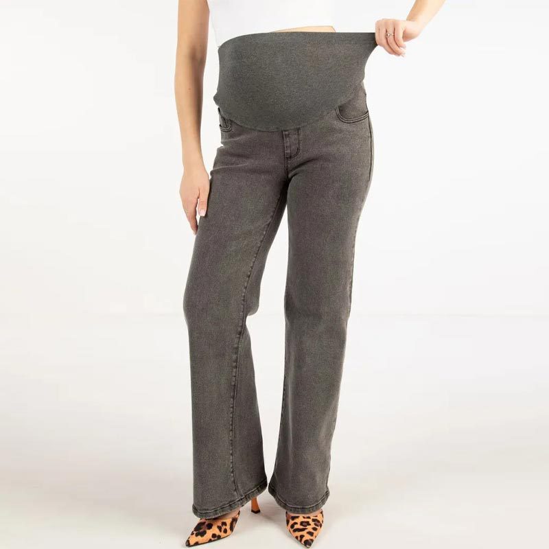 Maternity Jeans Popular Cross-Border E-Commerce Export High-Quality Elastic Straight Wide-Leg Pants Spring, Autumn and Winter