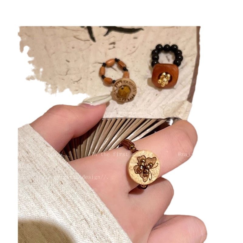 새로운 중국 스타일 나비 나무 페르시 반지 여성 복고풍 탄성 로프 검지 손가락 반지 패션 골동품 하이 엔드 맞춤 반지