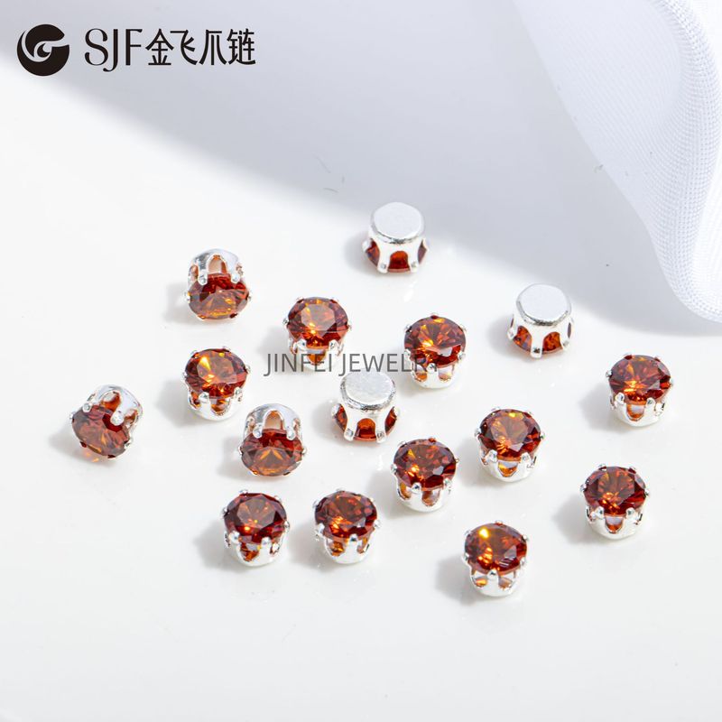 圆形爪水晶锆石华子爪钻diy手链项链饰品配件婚纱辅料婚纱舞蹈服|undefined