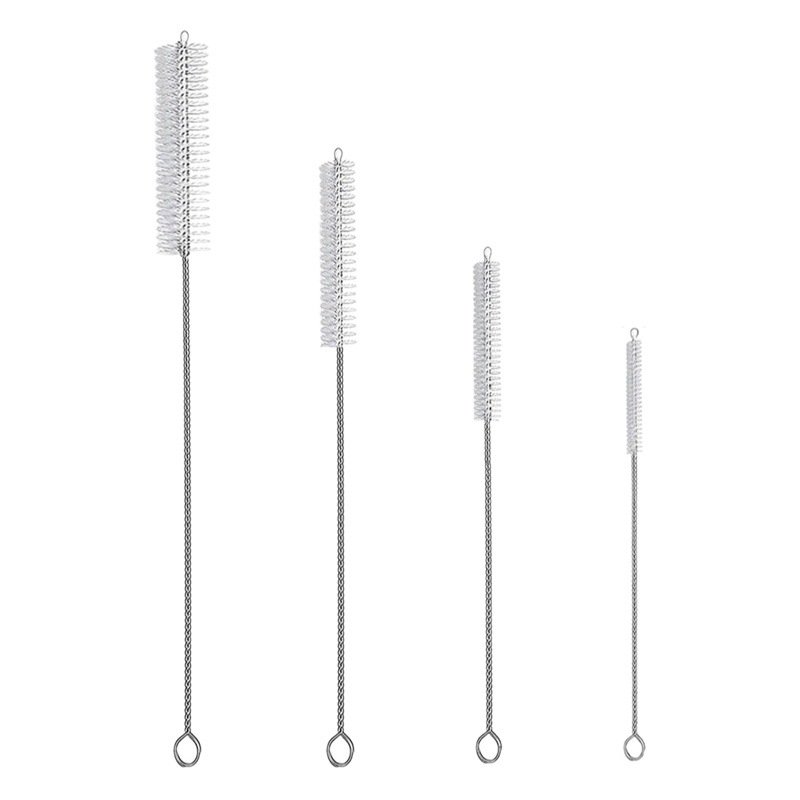 Cross-Border Straw Brush Set Bottle Nipple Water Cup Funnel Cleaning Brush 304 Stainless Steel Straw Brush 30cm