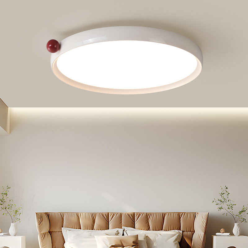 lámpara de dormitorio minimalista ultra delgada retro color nuez de espectro completo protector de ojos estilo japonés silencioso viento lámpara de techo de habitación