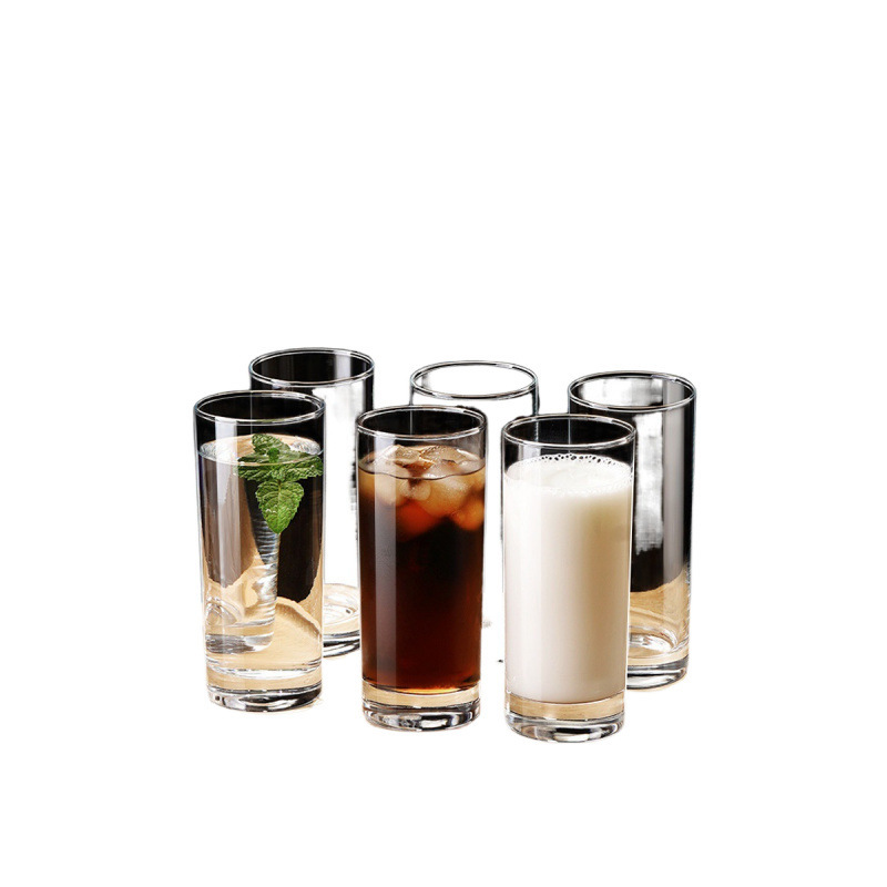 6 tazas de vidrio resistente al calor engrosado tazas de agua transparentes caseras tazas de té de burbujas de cerveza tazas de licor