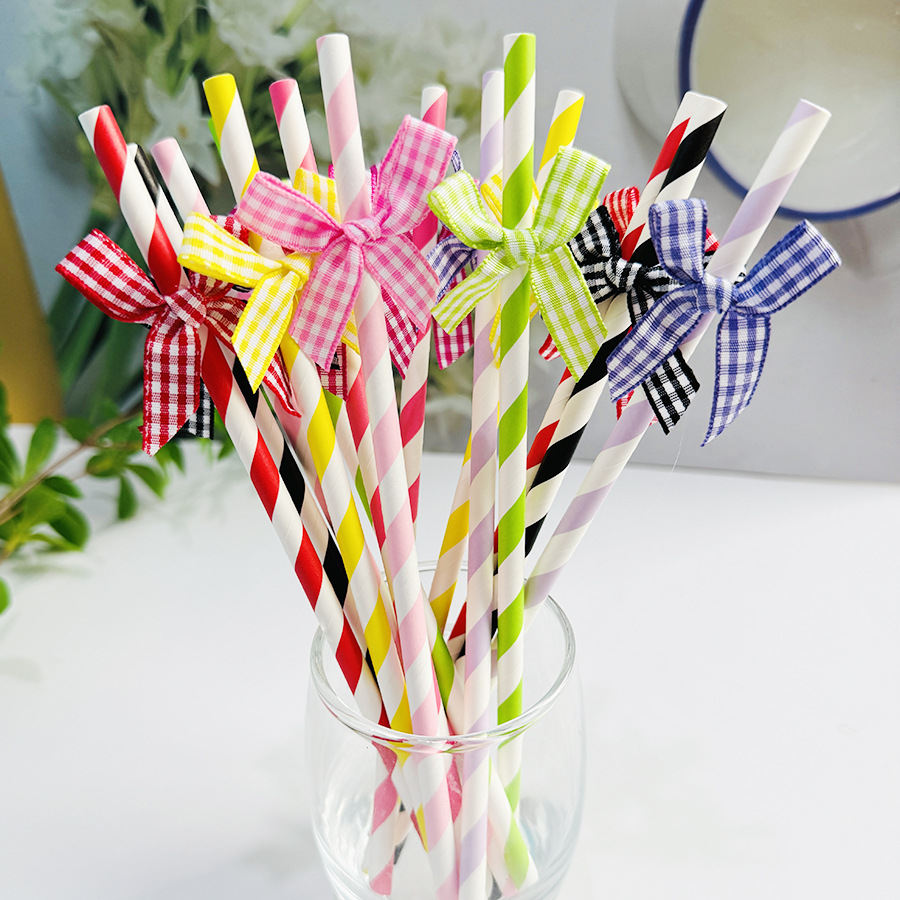 Inventario creativo de papel de arco de cuadrillas de paja decoración de fiesta mesa de postres vestido de cumpleaños botella de pudín inserción de Navidad