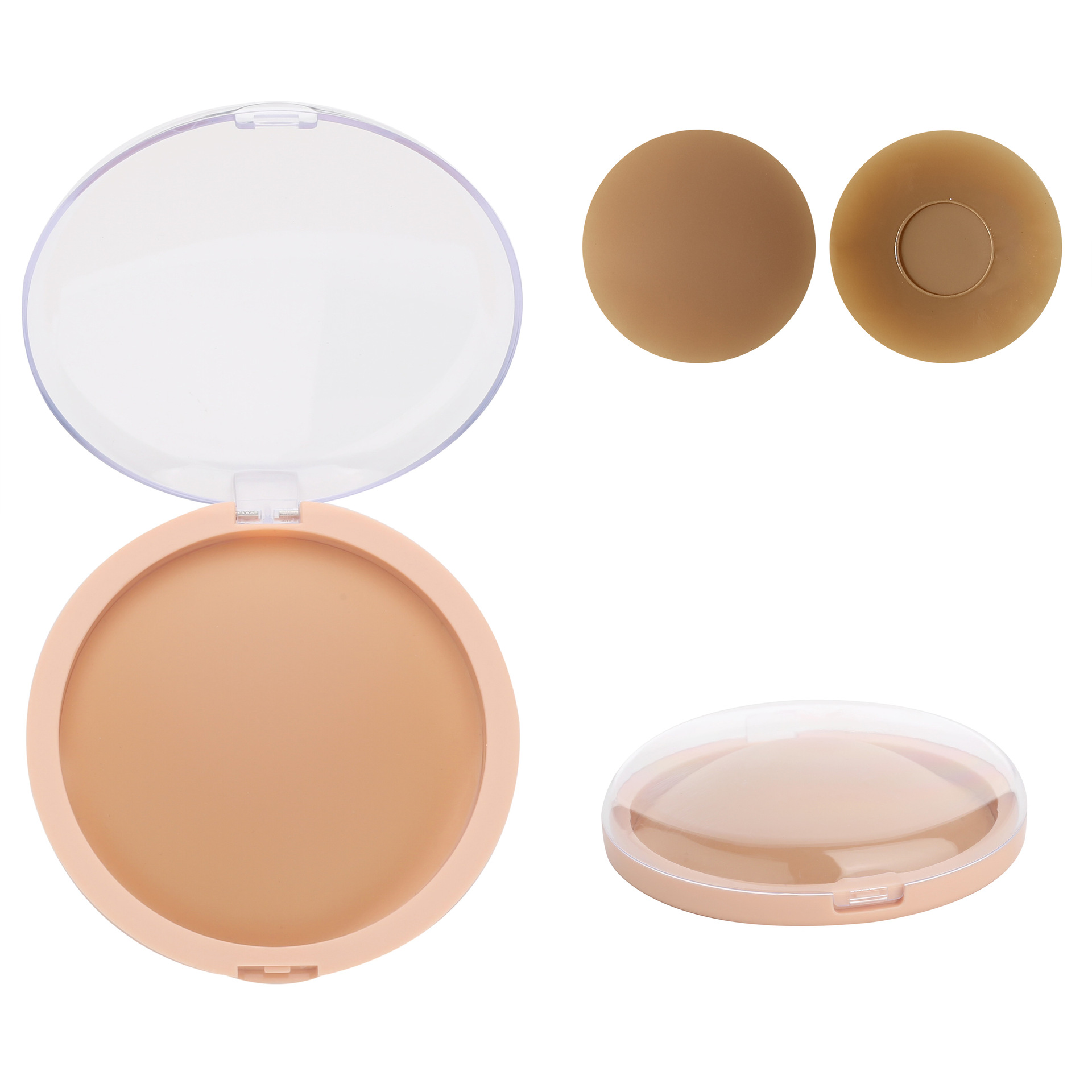 밀크티 스킨 4# 휴대용 파우더 퍼프 케이스 포함