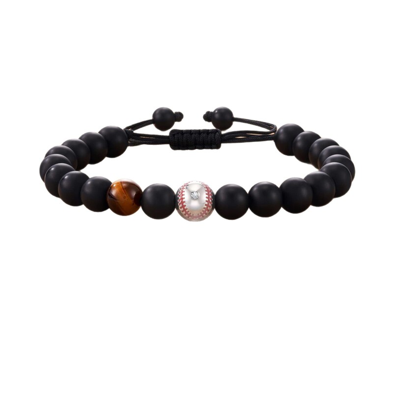 Football Beaded Bracelet to My Son Gift Black Frosted Coach Bracelet Tiger Eye Stone Baseball Braided Bracelet Football Beaded Bracelet to My Son Gift Black Frosted Coach Bracelet Tiger Eye Stone Baseball Braided Bracelet