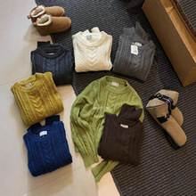 MZI STUDIO 秋冬韩系温柔气质简约麻花软糯亲肤套头保暖毛衣25129