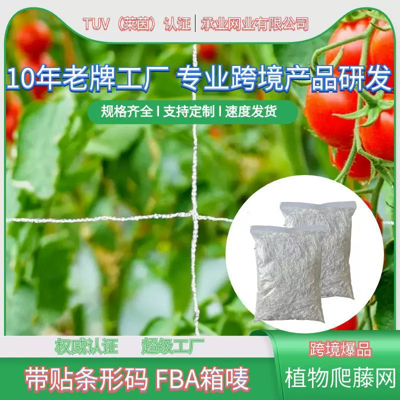 TrellisNetting白色涤纶编织格子网瓜果蔬菜种植支架网园艺爬藤网