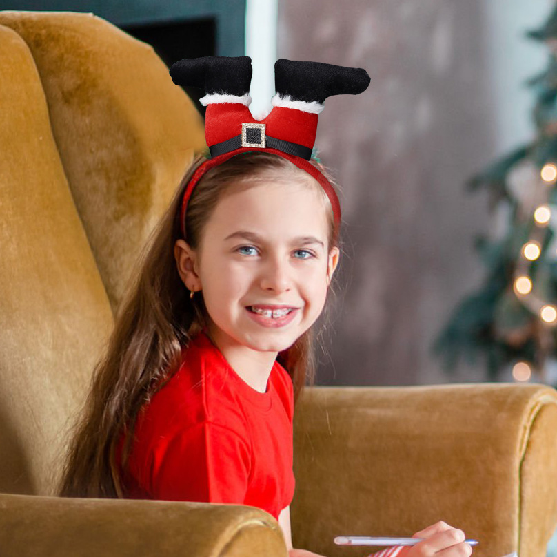 Navidad transfronteriza Papá Noel banda de cabello niños banda de cabello dibujos animados Papá Noel decoración de fiesta de Navidad