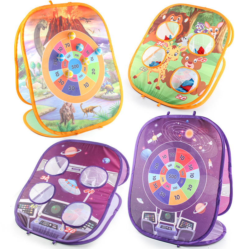 Amazon lanzar juguetes deportes de los niños interior al aire libre sandbag pegajoso bola lanzamiento tablero plegable traje