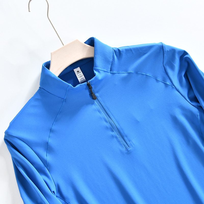 Men's Clothing Outdoor 3D vertical cutting high elastic sports leisure stand collar quick drying bottom long sleeved T shirt sweatshirt_voghion.com