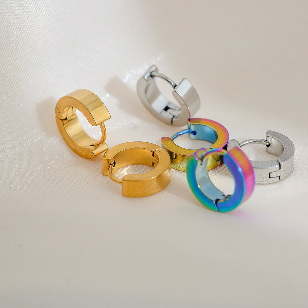 Men's trend crooked fashionable earrings stainless steel for men and…