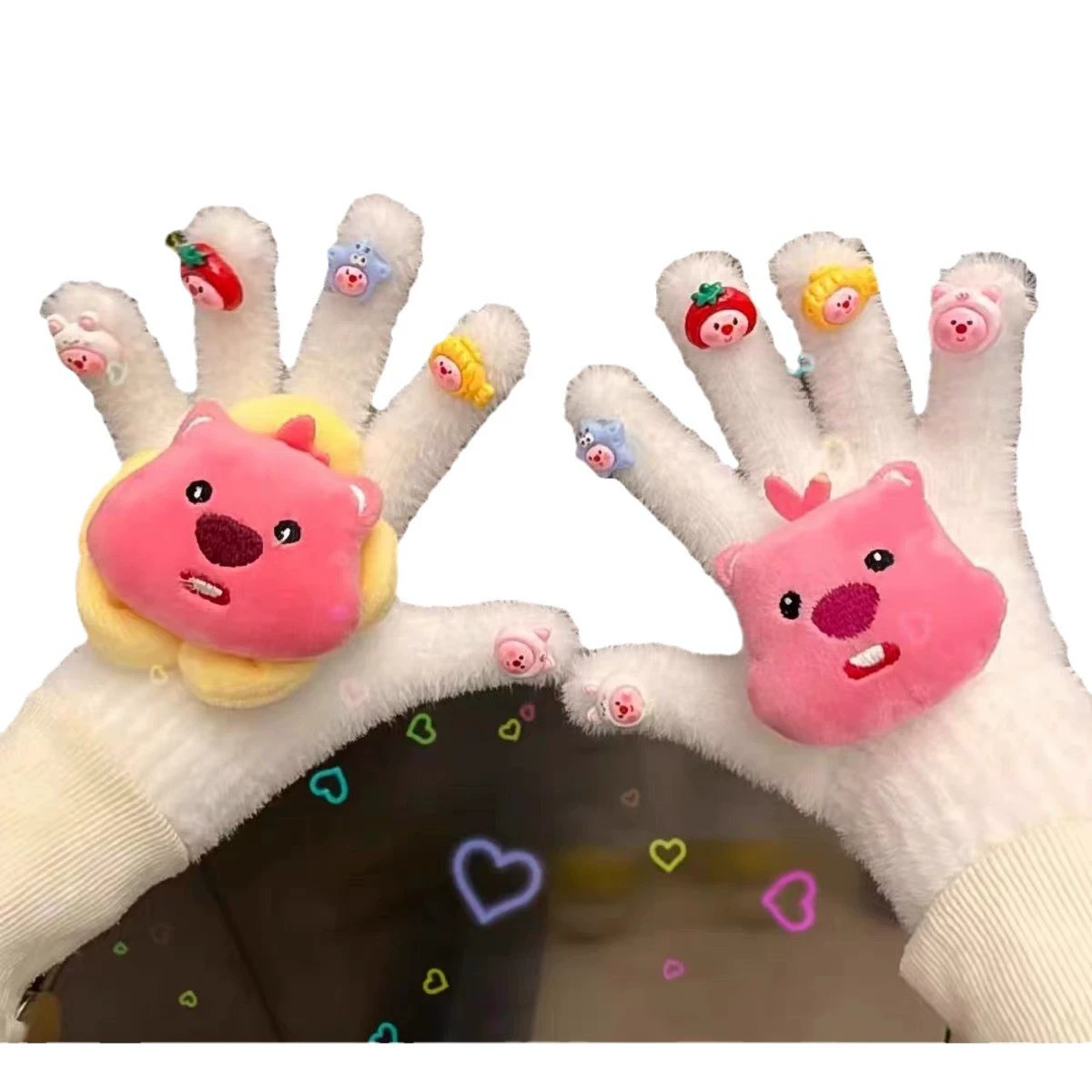 Зимние мультяшные тёплые перчатки, для DIY