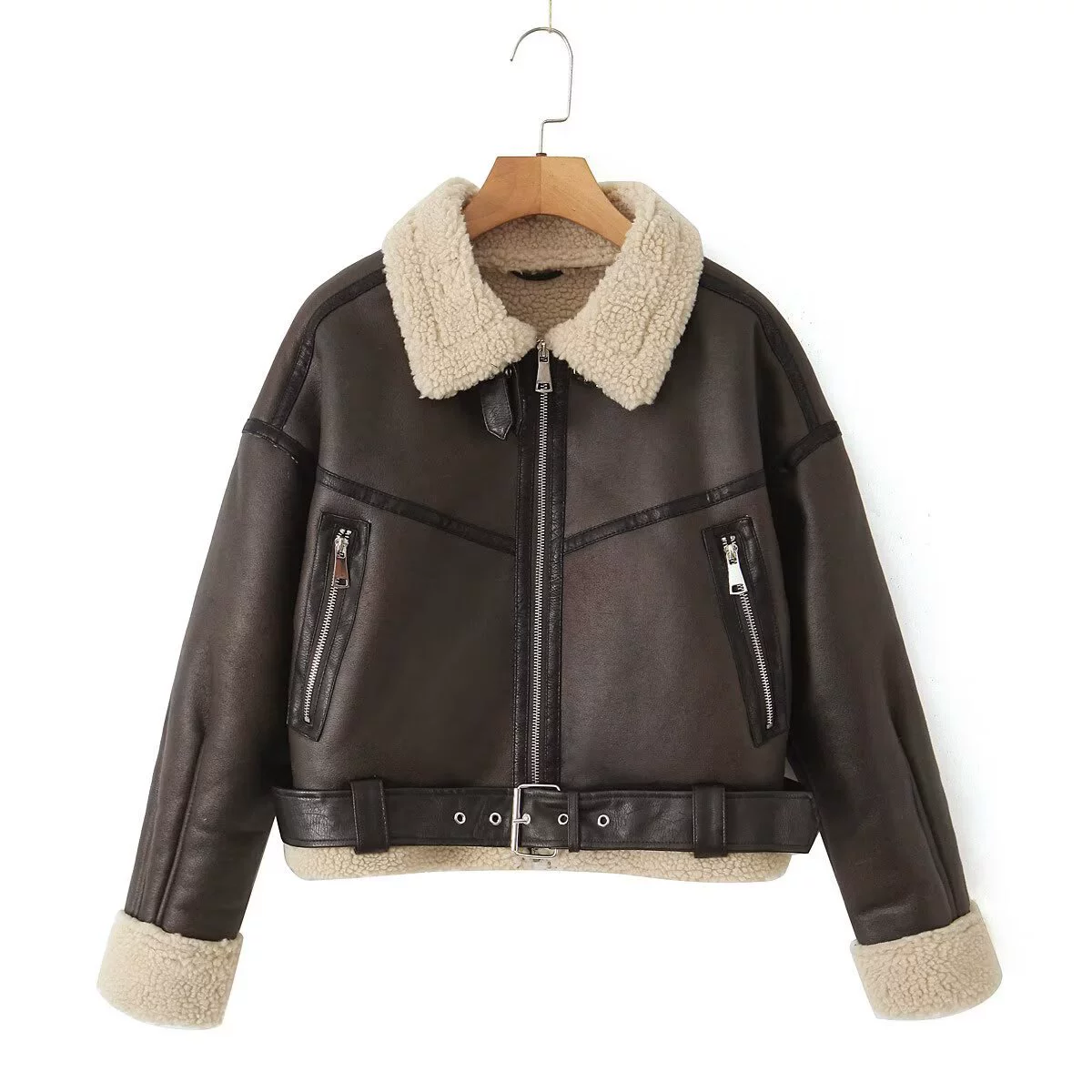 Winter Double-Sided Velvet Windproof Jacket, European Style, Thicker Insulation