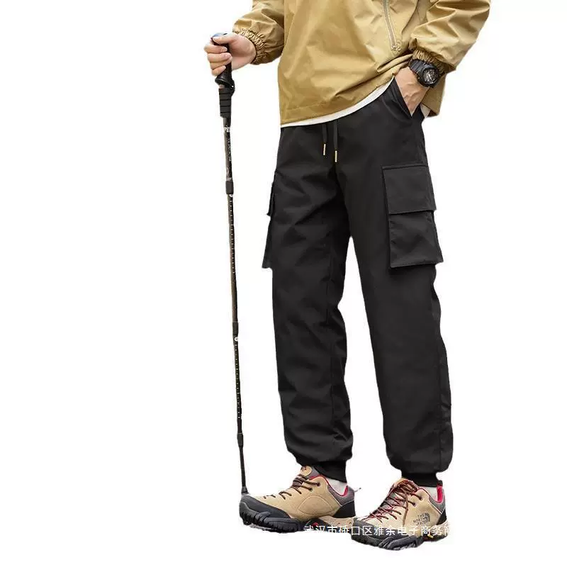 Demi-season travel keep warm windproof velvet trousers with down, duck down