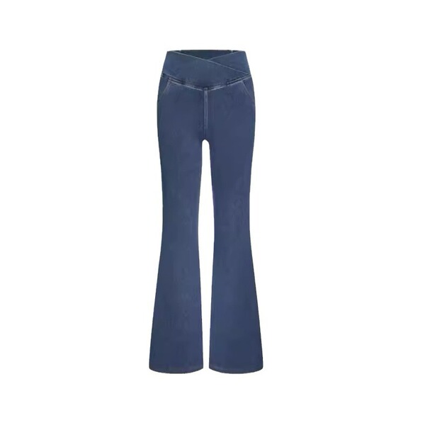 denim flared trousers