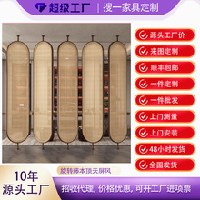 实木藤编屏风客厅大堂酒店民宿餐厅旋转隔断日式现代简约顶天