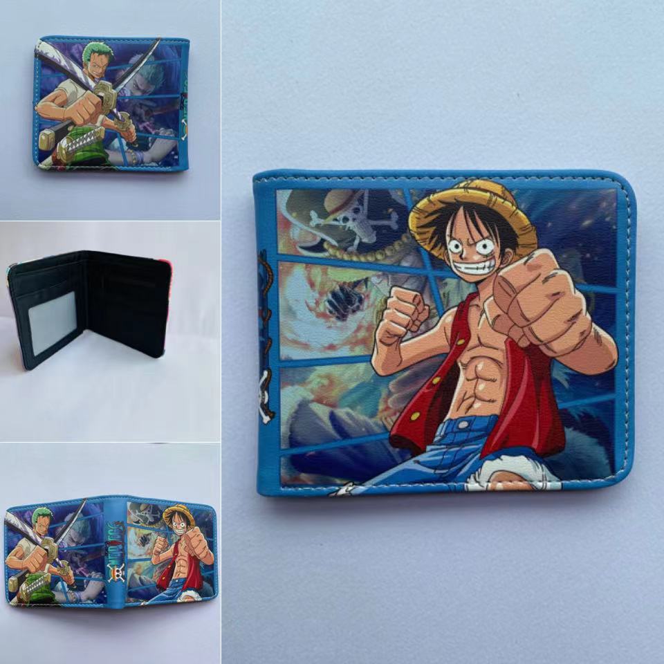 One Piece One Piece Cartera de dibujos animados japoneses Luffy Choba Solon plegable estudiantes PU cartera de cuero corta