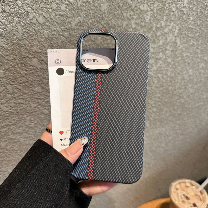 凯夫拉纹理适用苹果17手机壳磁吸iPhone16水贴14金属15Promax硬壳|undefined