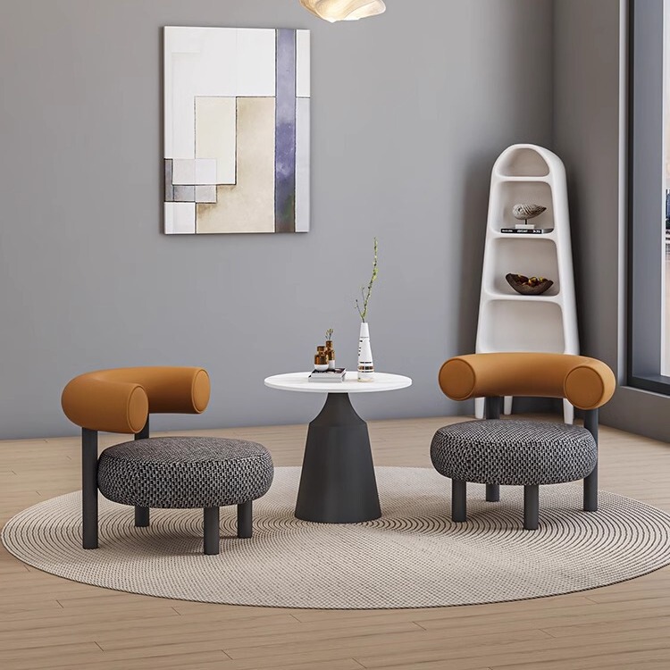 Light Luxury Designer Single Sofa Chair Modern Simple linen Homestay Leisure Guzhong Negotiation One Table Two Chairs High-end Light Luxury Designer Single Sofa Chair Modern Simple linen Homestay Leisure Guzhong Negotiation One Table Two Chairs High-end