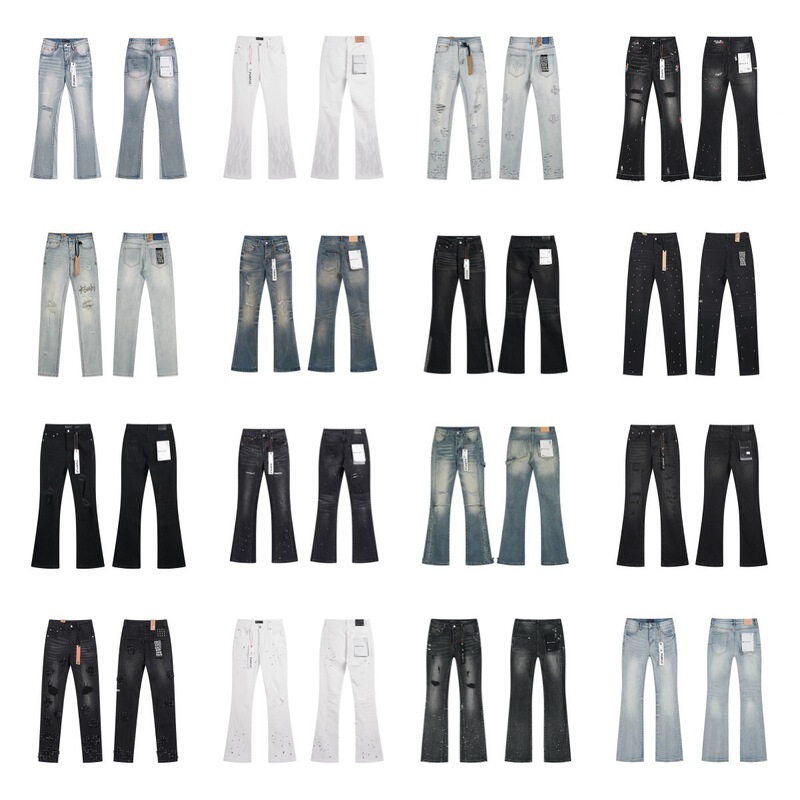 Cross-Border Ks New Style Pur American Am Retro Distressed High Street Ripped Patch Trendy Cool Straight-Leg Skinny Jeans