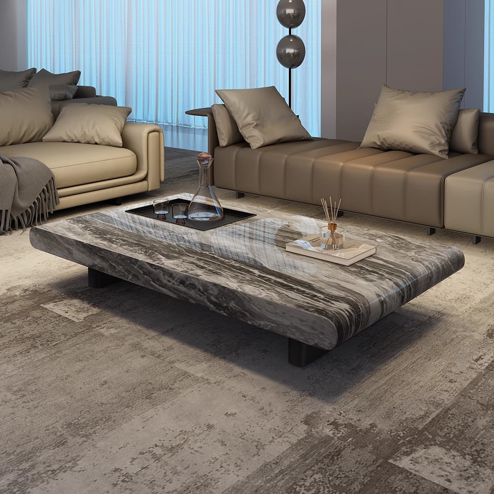 2025 New Modern Casual Small Apartment Living Room Home Italian Minimalist Marble Premium Rectangular Coffee Table