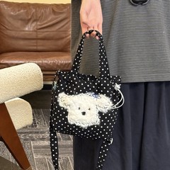 新しいかわいい水玉模様のミニハンドバッグ携帯電話バッグショルダークロスボディバッグポータブル通勤多用途ハンドバッグ