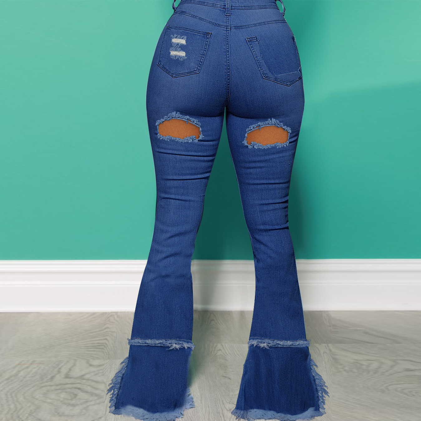 bootcut jeans rotos nihaostyles ropa al por mayor NSWL85336