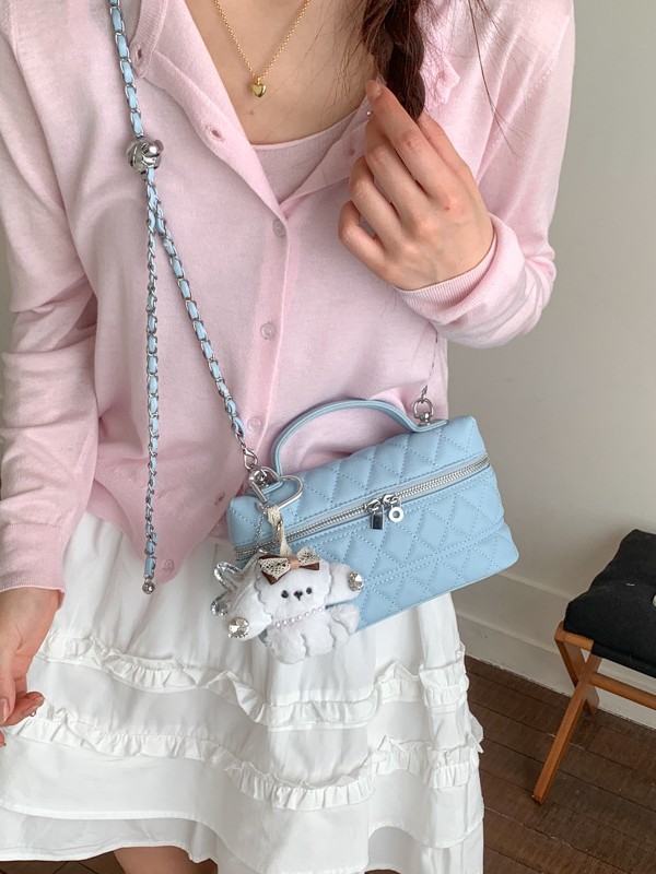 Bolso de mano de alta sensación 2026 nueva moda cadena de diamante bolso de mujer nicho bolso de lujo ligero image 5