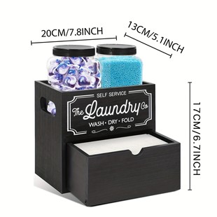 in stock Wooden Laundry Box Household Dry Paper Laundry Piece Storage Box Drawer Type Washing Powder Box Solid Wood Storage Box