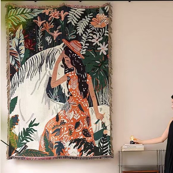 국경 대외 무역 현장 담요 태피스트리 침대 담요 소파 담요 크리 에이 티브 장식 태피스트리 거실 장식 담요 소파 타월