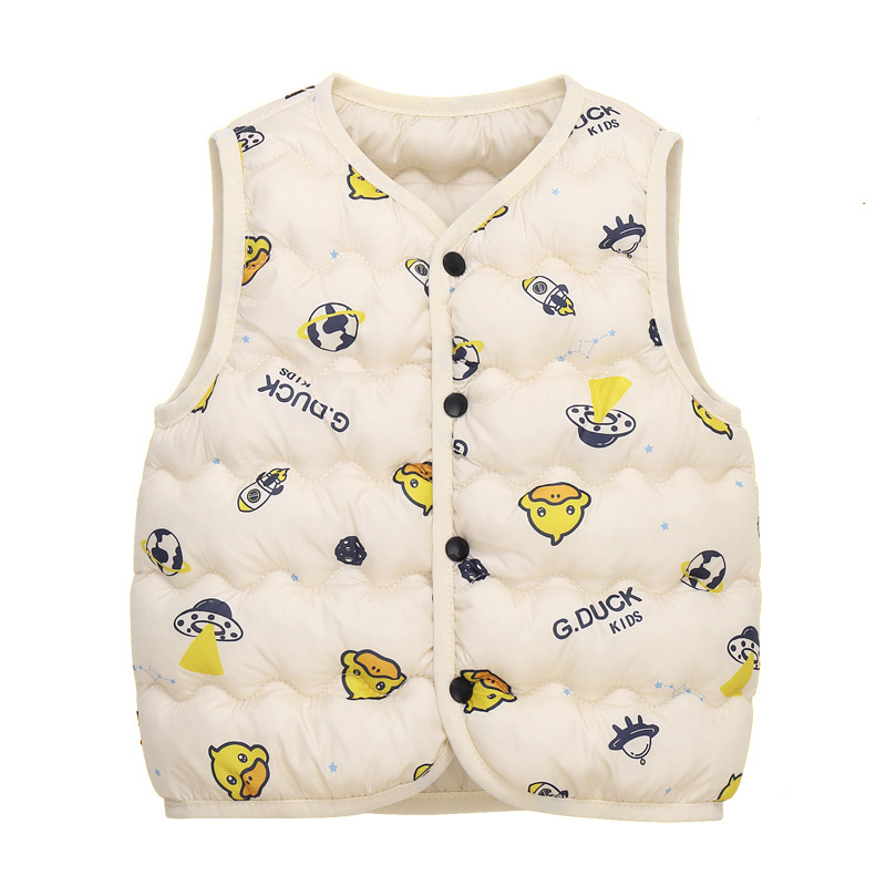 Comercio exterior transfronterizo, nuevo modelo 822, chaleco infantil con diseño de patito amarillo, ropa infantil, chaleco cálido de algodón para bebés image 11