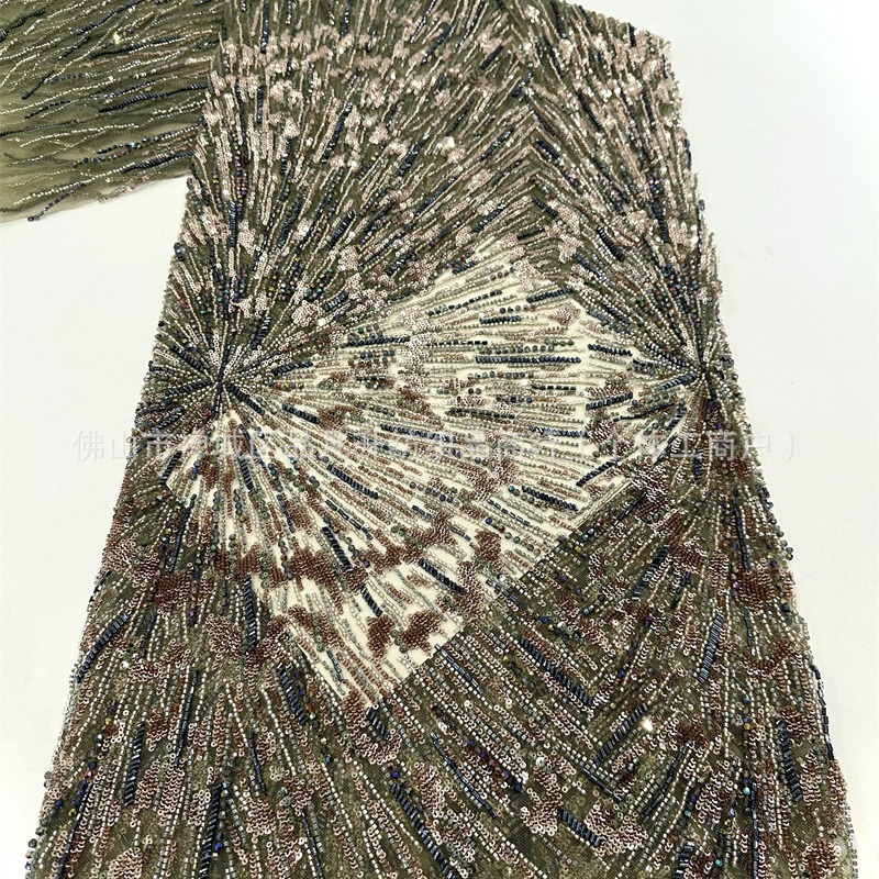 Industria pesada Gaoding serie de lujo vestido de boda de moda fiesta cena tela de ropa de bordado de perlas