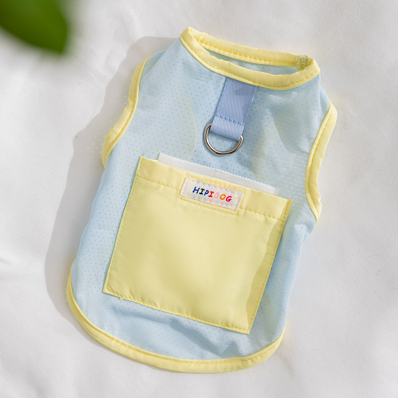 Refrescante de verano para perros y prevención del golpe de calor, al aire libre con estampado de arcoíris, ropa fresca, chaleco de protección solar para perros pequeños y medianos, ropa para perros