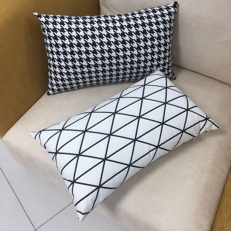 Northern Europe Square Pillows sofa backrest Bedside Office Cushion houndstooth rectangle Pillowcase Excluding