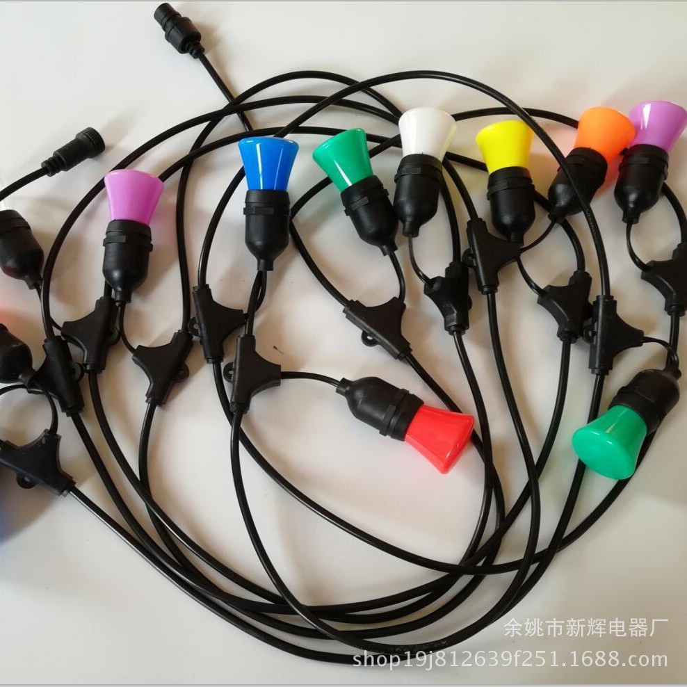 厂家批发各类LED装饰灯串线 户外照明装饰 E26 E27美式灯头延长线