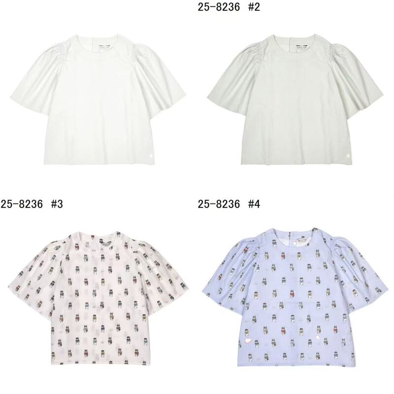 Japanese Style Kusuguru Round Neck Button-Down Short-Sleeved Shirt Japanese Style Style Simple Casual Fresh Niche Ladies Elegant 307