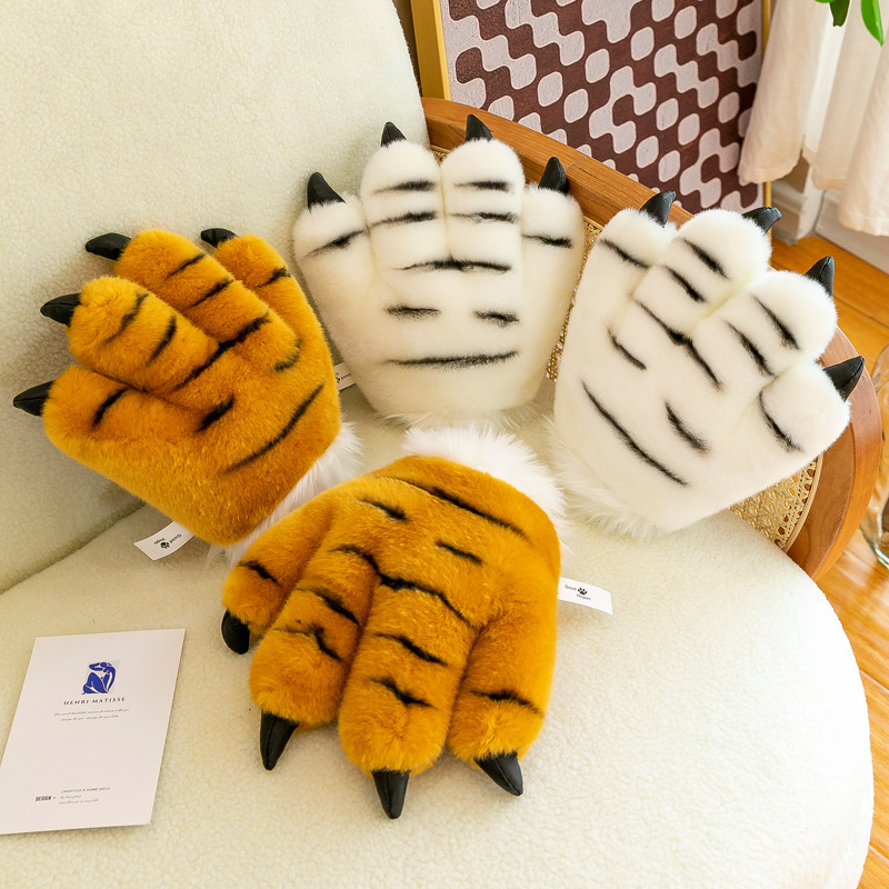 Tiger Paw Gloves Doll Tiger Tail Plush Gift Children's Animal Toy Props Dinosaur Paw Wholesale Tiger Paw Gloves Doll Tiger Tail Plush Gift Children's Animal Toy Props Dinosaur Paw Wholesale